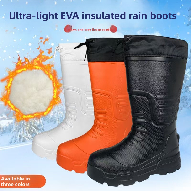 Men'S Shoes Water Resistant - 厚底コットンEVAフォームレインブーツ 男女兼用 滑り止め 耐油 食品漁業 冷蔵倉庫