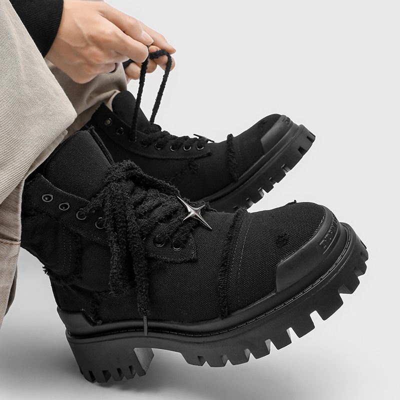 メンズハイカットプラットフォームブーツ厚底カジュアルワークブ - Men'S Shoes Hoka Sale のレビューと価格
