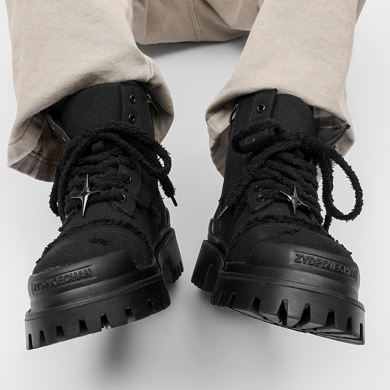 メンズハイカットプラットフォームブーツ厚底カジュアルワークブ - Men'S Shoes Hoka Sale のレビューと価格