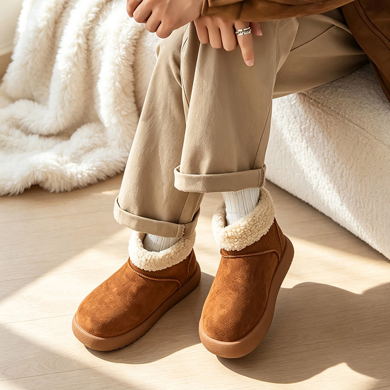 秋冬用メンズスノーブーツ、フリース裏地と厚手の断熱材付き、男 - Men'S Shoes Increase Height のレビューと価格