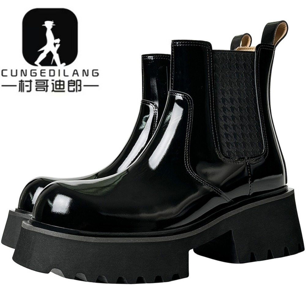 冬用メンズチェルシーブーツ、ヒールが目立たないデザイン、メン - Men'S Shoes Increase Height のレビューと価格
