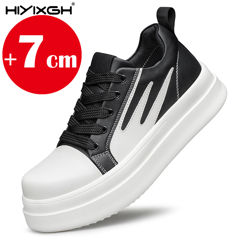 目に見えない身長増加靴男性用 7 センチメートルリフト本革カ - Men'S Shoes Increase Height のレビューと価格
