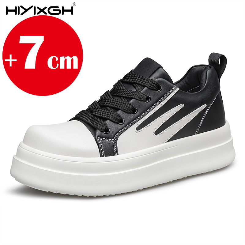 目に見えない身長増加靴男性用 7 センチメートルリフト本革カ - Men'S Shoes Increase Height のレビューと価格