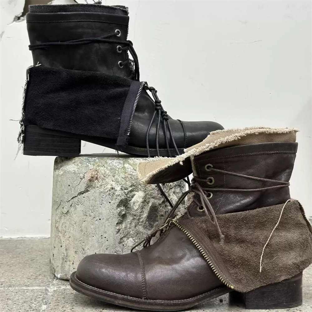 トレンドの厚底ハイエンドメンズブーツ、ワンドリングスタイル、 - Men'S Shoes Increase Height のレビューと価格