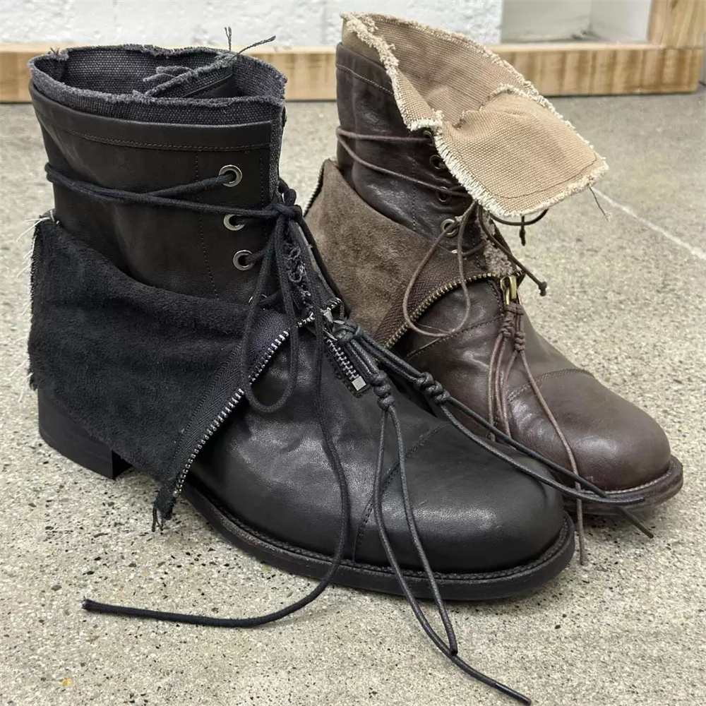 トレンドの厚底ハイエンドメンズブーツ、ワンドリングスタイル、 - Men'S Shoes Increase Height のレビューと価格