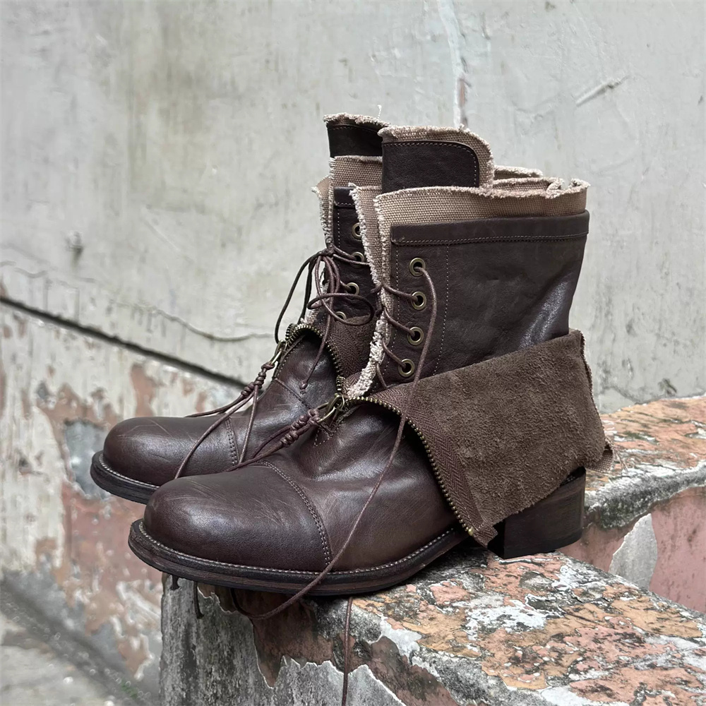 トレンドの厚底ハイエンドメンズブーツ、ワンドリングスタイル、 - Men'S Shoes Increase Height のレビューと価格