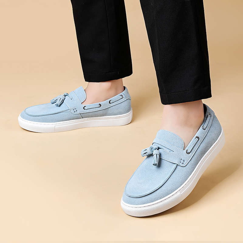 クラシックメンズスエードレザータッセルローファーフラットボト - Men'S Shoes Hey Dude のレビューと価格