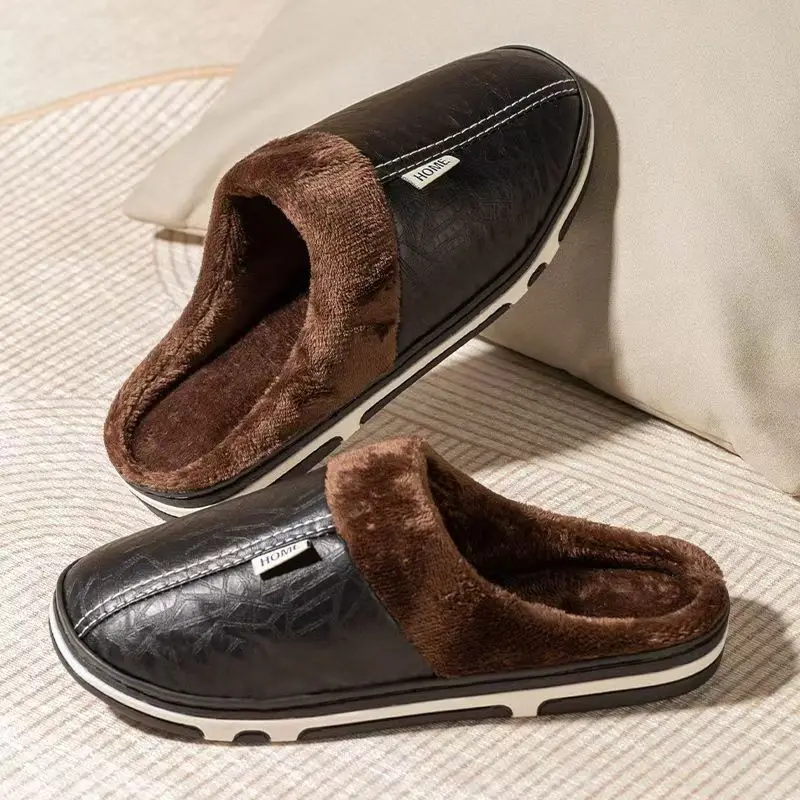 メンズビッグサイズ冬用スリッパ室内PUレザー家庭用防水ふわふ - Men'S Shoes Hey Dude のレビューと価格