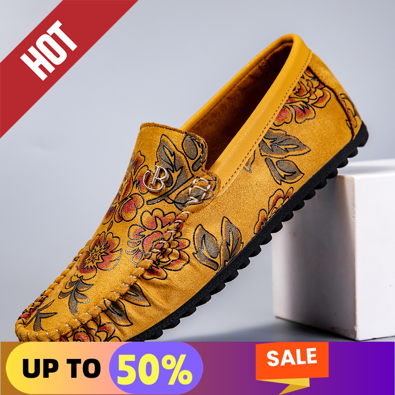 レジャーレザーローファー メンズデザイン モカシン フラワー - Men'S Shoes Hey Dude のレビューと価格