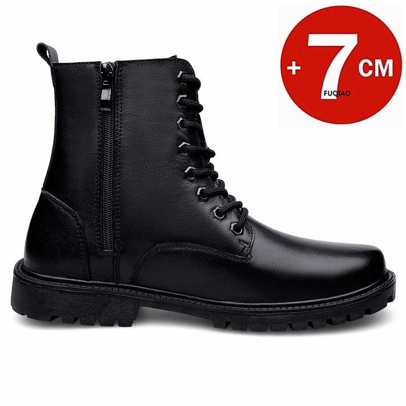 メンズ6cm身長アップレザーブーツ 冬用フリース裏地付き暖か - Men'S Shoes Increase Height のレビューと価格